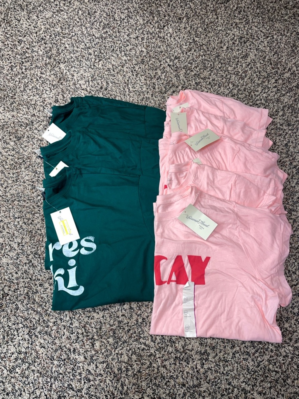 Universal Thread Resell Bundle of Pink and Green Graphic Tees Various Sizes NWT